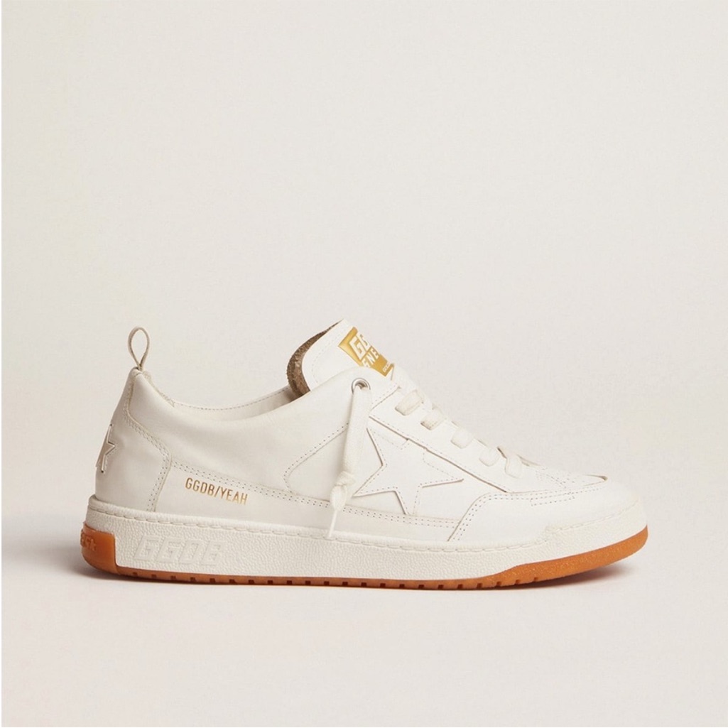 Golden Goose Yeah White Leather Sneakers Size Eu 42 Euc